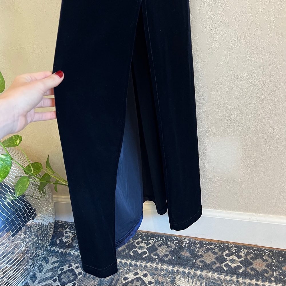 Vintage 90’s Dark Blue Velvet Maxi Dress - Picture 7 of 13
